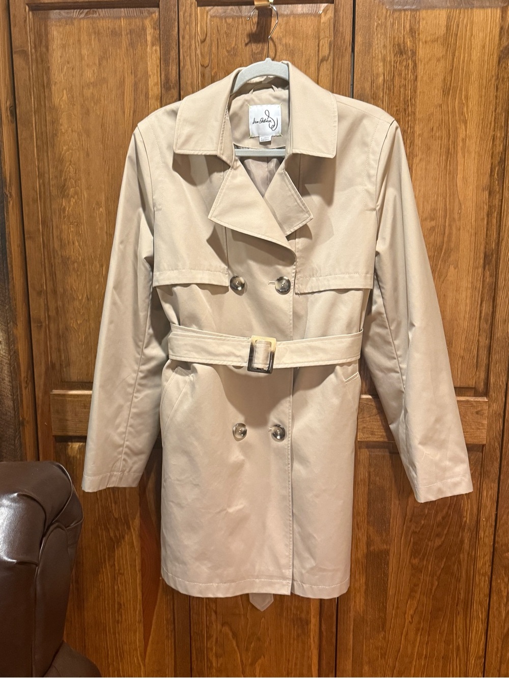 Sam Edelman Khaki Double-Breasted Trench Coat with Belt  …Size XL …NWOT